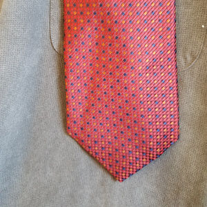 Red, blue and yellow tie